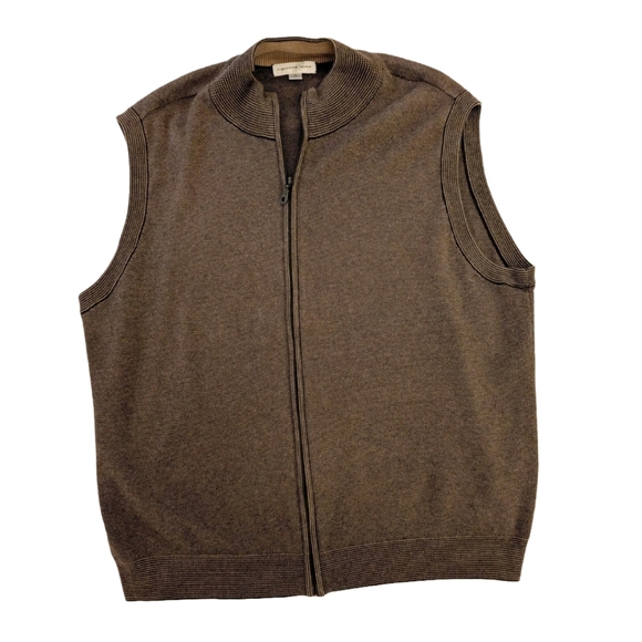 Other - Cypress Links Vintage Brown Sweater Vest Zip Cardigan Men's XL Grandpa Golf